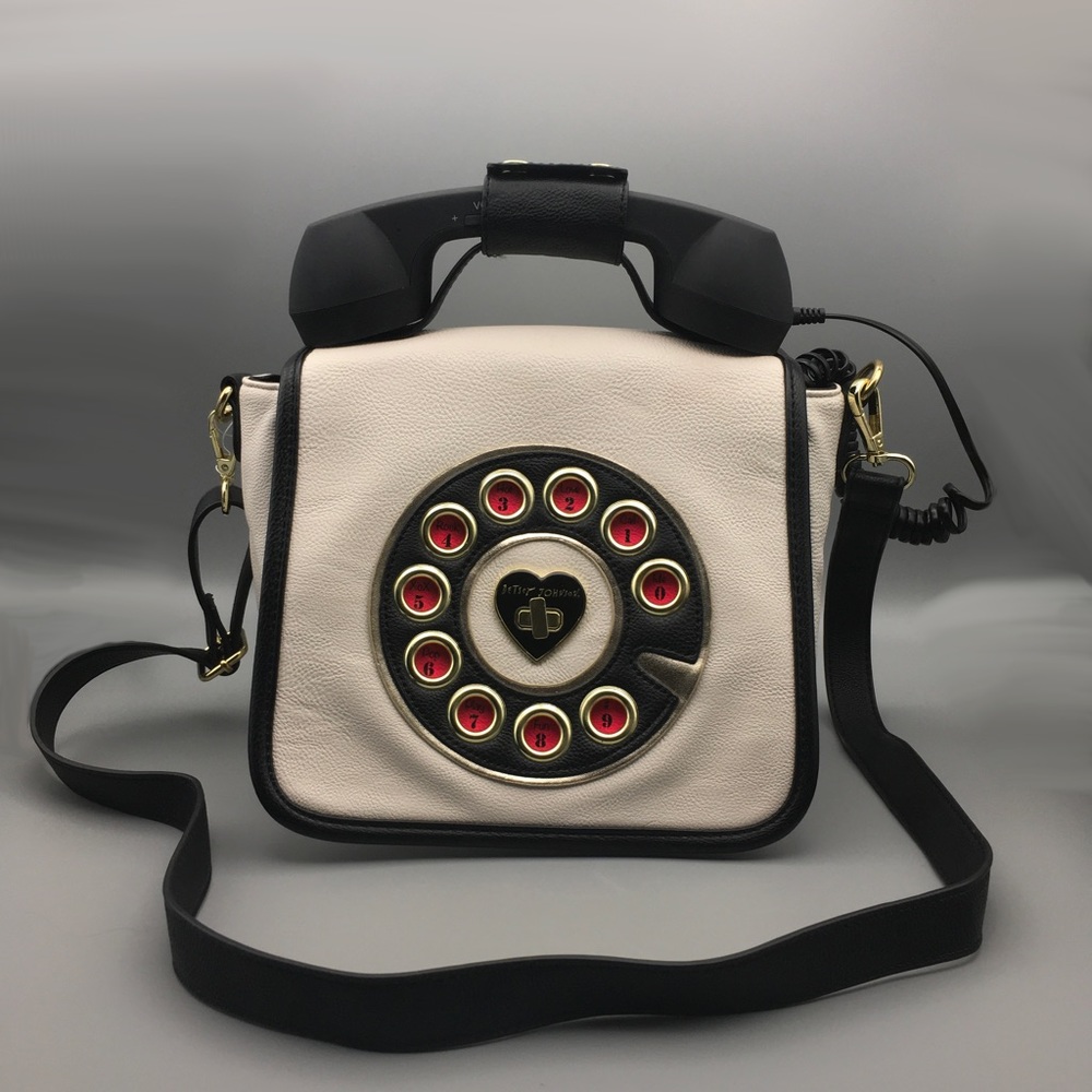 COPY - Betsey Johnson phone purse white red Hotline bag